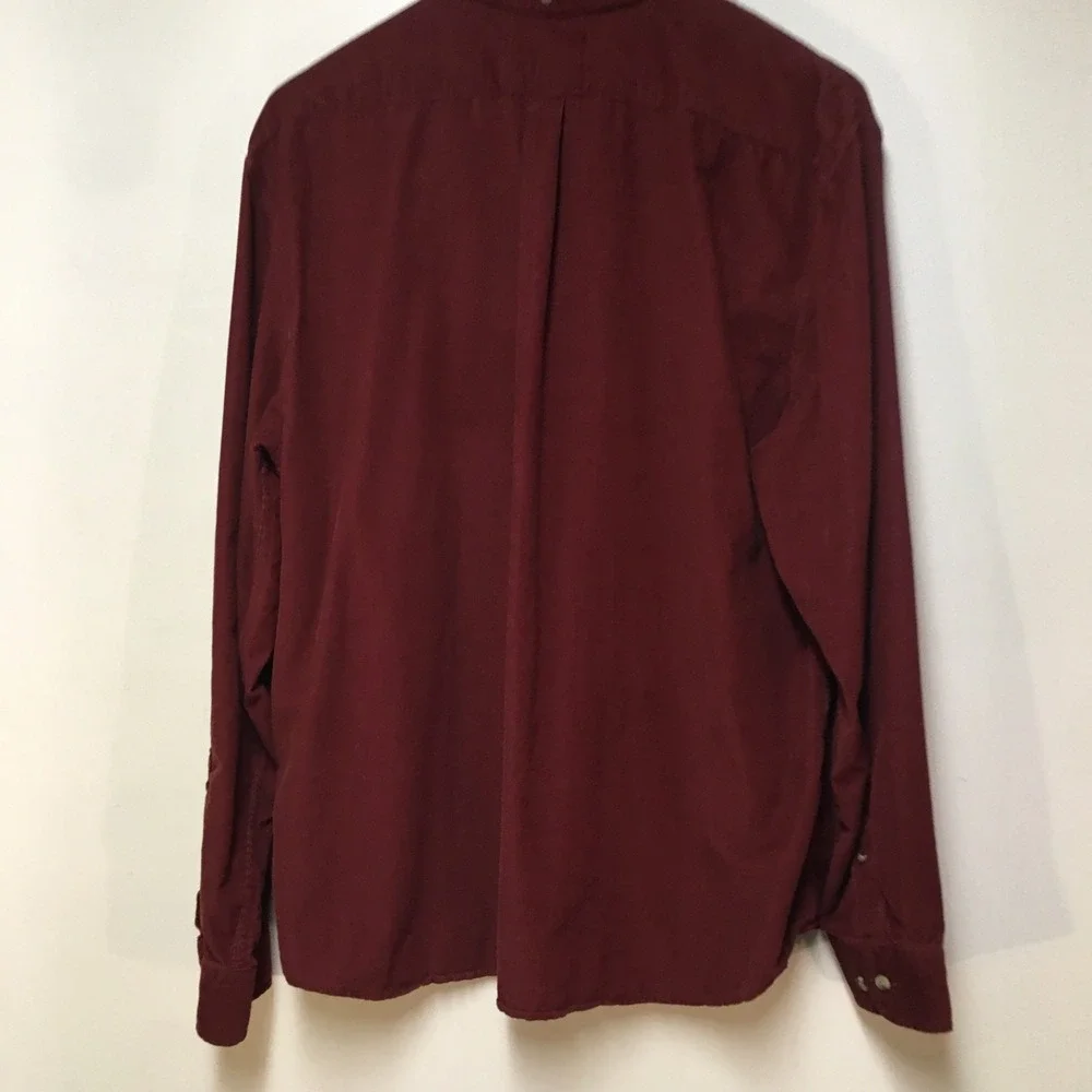 Banana Republic Men XL Shirt Red Corduroy Slim Fit Button 90s Y2K Preppy Holiday